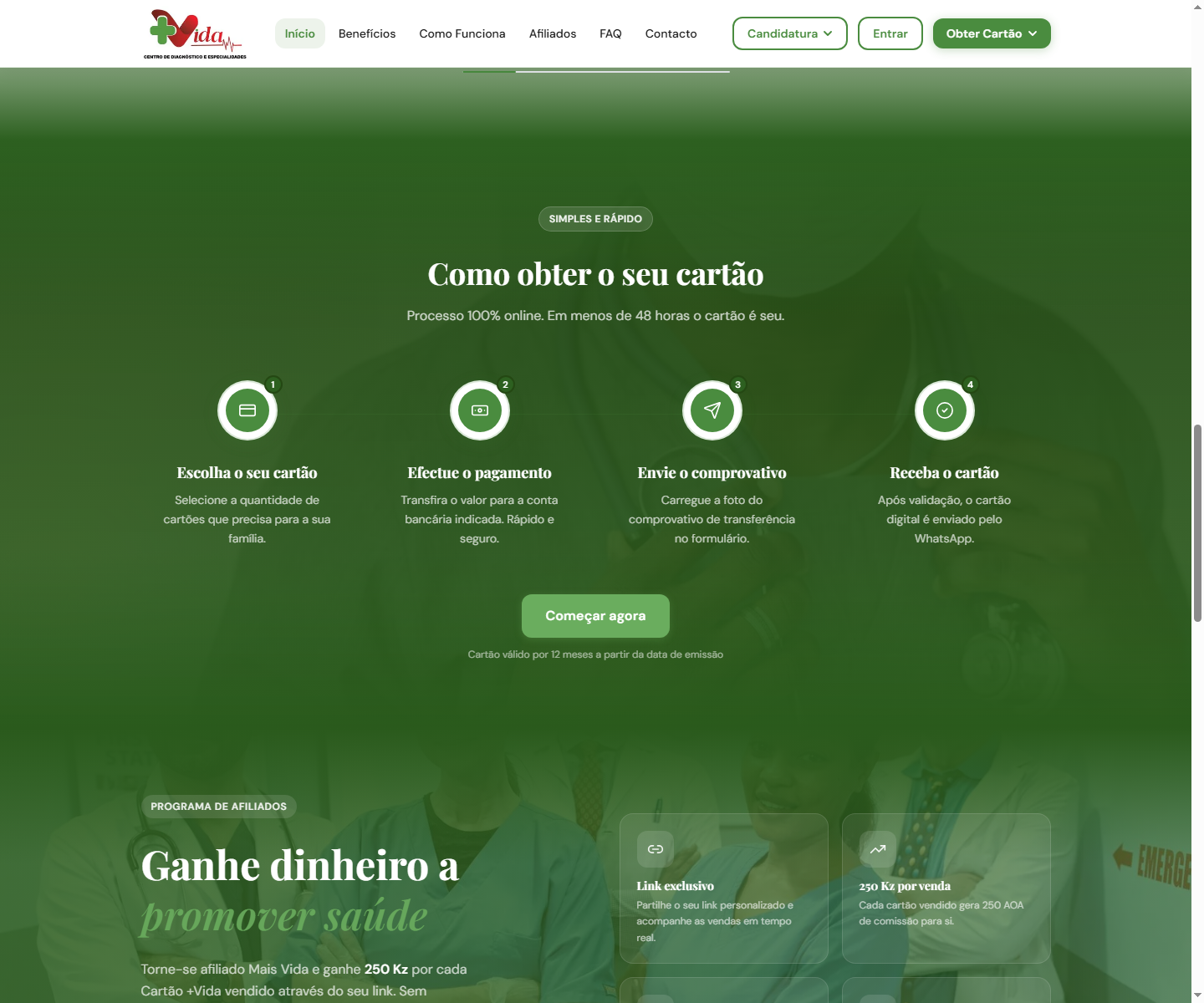 Secção de afiliados +Vida